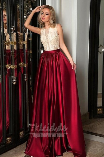 Schaufel Mittelgröße Vintage Satin Herbst Reißverschluss Ballkleid - Seite 3