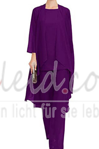 Hoch Überdachte Drapierung Lange Ärmel Schlicht Chiffon Hosenanzug Kleid - Seite 15