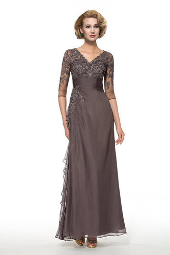 Elegant 3/4 Länge Ärmel A-Linie Spitze Reißverschluss Brautmutterkleid - Seite 1