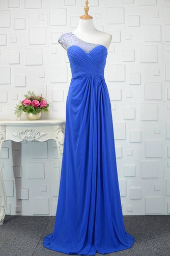 Natürliche Taille Falte Mieder Pick-Ups Elegant Chiffon Sweep Zug Abendkleid - Seite 1