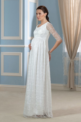 Reißverschluss Frühling Spitze Empire Taille Lange Ärmel Brautkleid - Seite 2