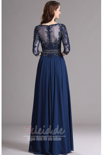 Stealth Ärmel sieben Ärmellänge Bodenlang A-Linie Winter Abendkleid - Seite 3