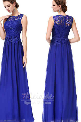 Spitzen-Overlay Bateau Elegant A-Linie Ärmellos Reißverschluss Abendkleid - Seite 1