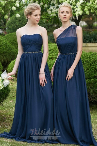 Reißverschluss Sommer Natürliche Taille Chiffon A-Linie Brautjungfernkleid - Seite 1