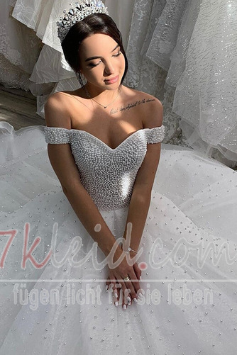 Brautkleid Organza Kurze Ärmel Natürliche Taille Formell Sanduhrförmig - Seite 3