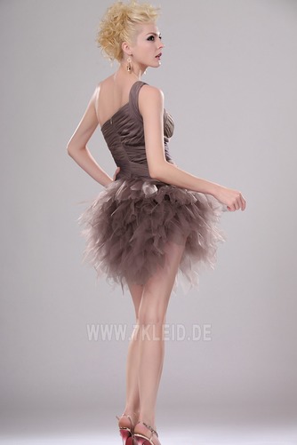 Kleine Größe Falte Mieder Rüschen Duchesse-Linie Chiffon Cocktailkleid - Seite 4