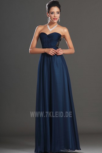 Dunkelblau Chiffon Halle Bodenlang Empire edel Abendkleid - Seite 4