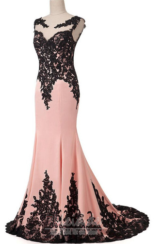 Abendkleid Lange Bateau Ärmellos Reißverschluss Elegant Sittsame - Seite 7