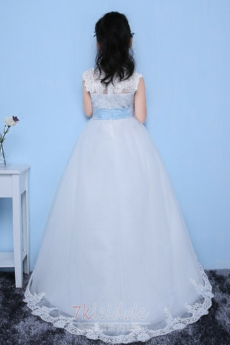Reißverschluss Spitze Juwel A-Linie Spitzen-Overlay Elegant Blumenmädchenkleid - Seite 2