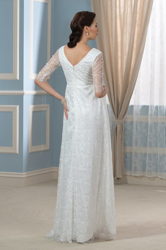 Reißverschluss Frühling Spitze Empire Taille Lange Ärmel Brautkleid - Seite 3