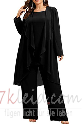 Hoch Überdachte Drapierung Lange Ärmel Schlicht Chiffon Hosenanzug Kleid - Seite 8