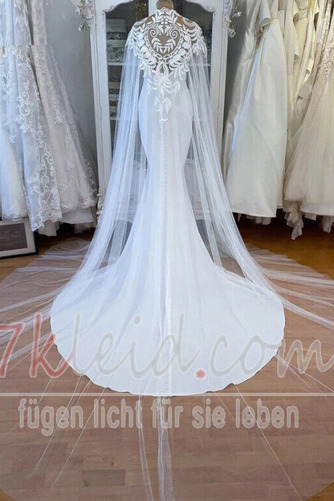 Brautkleid Applike Trägerlos Sweep Zug Tüll Meerjungfrau Natürliche Taille - Seite 2