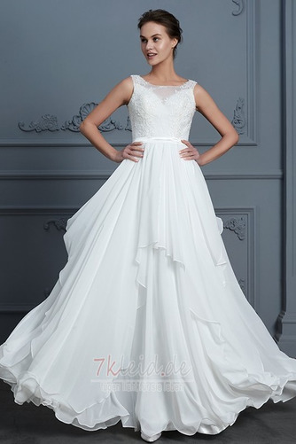 Bodenlang Elegant Stickerei Rückenfrei Natürliche Taille Brautkleid - Seite 4