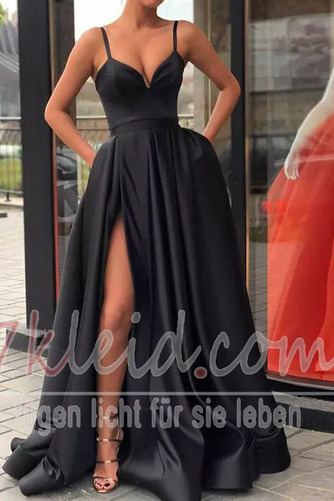 Abendkleid Ärmellos Vorne Geschlitzt Natürliche Taille Elegant - Seite 3