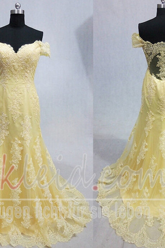 Abendkleid Schulterfrei Kurze Ärmel Gekappte Ärmel Natürliche Taille - Seite 4