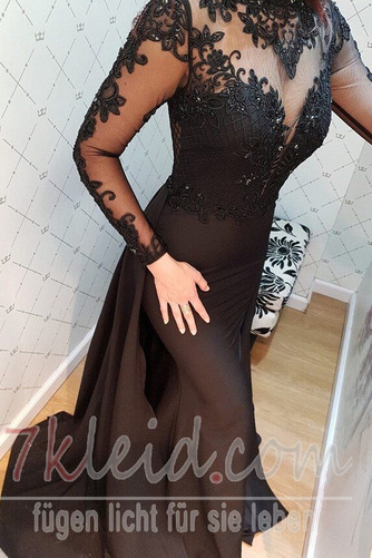 Abendkleid Spitze Lange Mittelgröße Natürliche Taille Bördeln - Seite 2