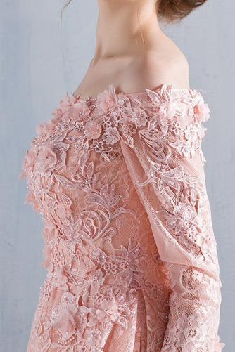 Ballkleid Luxus 3/4 Länge Ärmel Natürliche Taille Applike Schulterfrei - Seite 5