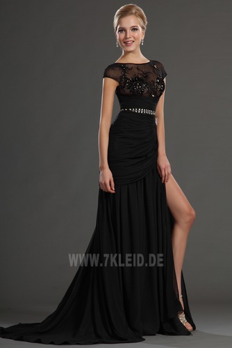 Glamouröse Perlengürtel Schwarz Natürliche Taille Herbst Ballkleid - Seite 1