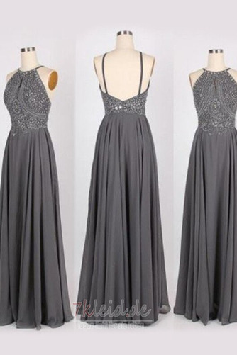 Abendkleid Kristall Chiffon Juwel Mittelgröße Elegant Ärmellos - Seite 2