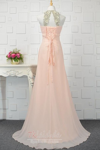 Rosendekor Plissiert Juwel Chiffon Formell Mitte Rücken Abendkleid - Seite 2