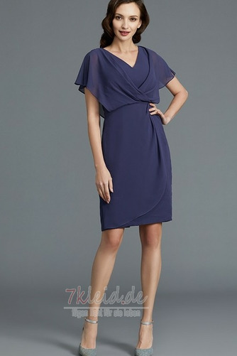Natürliche Taille V-Ausschnitt Plissiert Glamouröse Frühling Brautmutterkleid - Seite 1