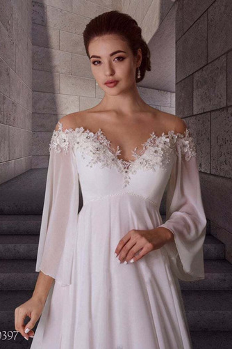 Brautkleid Frühling Jahr 2021 Empire Taille Bördeln Chiffon Schlicht - Seite 7