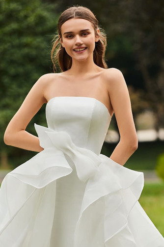 im Freien Pick-Ups Frühling Sexy Natürliche Taille Satin Brautkleid - Seite 4