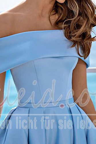 Abendkleid Satin Wadenlang Natürliche Taille Rücken Schnürung - Seite 3