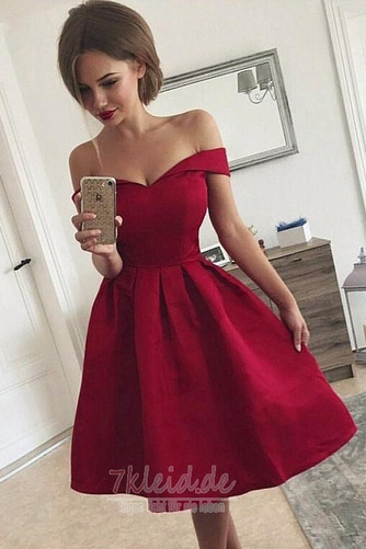 Drapierung Natürliche Taille Satin A-Linie Ärmellos Schlicht Cocktailkleid - Seite 1