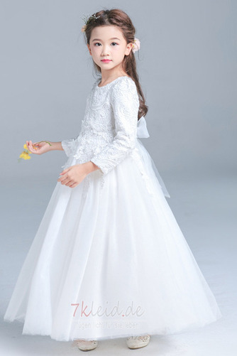 A-Linie T-Shirt Formell Reißverschluss Spitze Winter Blumenmädchenkleid - Seite 2