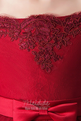 Drapierung Spitze edel Schulterfrei Reißverschluss Blumenmädchenkleid - Seite 5