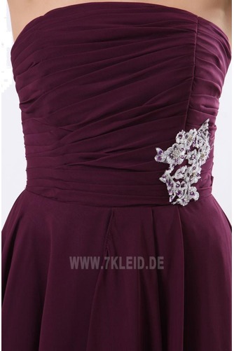 Natürliche Taille A-Linie Swing moderne Trägerlos Brautjungfernkleid - Seite 6