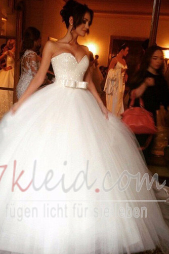 Brautkleid Formell Lange Sommer Schmetterlingsknoten Kirche Herz-Ausschnitt - Seite 2