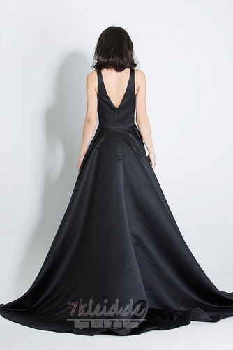 Natürliche Taille Schlicht Tiefer V-Ausschnitt Frühling Abendkleid - Seite 2