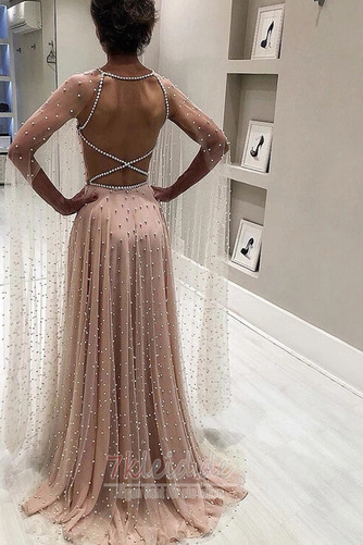 Abendkleid Jahr 2019 Ärmellos Elegant Juwel Tüll Mittelgröße - Seite 1