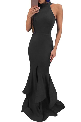 Abendkleid Herbst Juwel Elegant Reißverschluss Bodenlang Natürliche Taille - Seite 2