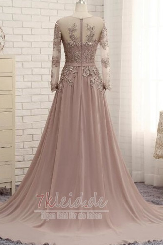 Natürliche Taille Juwel Spitzen-Overlay Spitze A-Linie Abendkleid - Seite 2