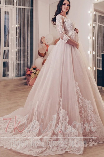 Brautkleid Formell Rücken Schnürung Frühling Juwel Spitze Empire - Seite 3