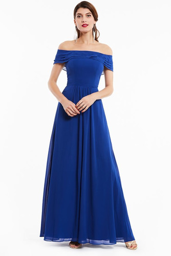 Kurze Ärmel A-Linie Elegant Gekappte Ärmel Chiffon Abendkleid - Seite 1