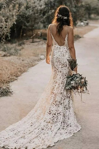 Brautkleid Strand Sommer Elegant Birneförmig Etui Ärmellos - Seite 2