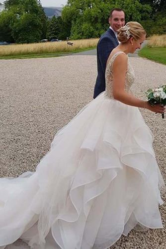 Brautkleid Reißverschluss Sanduhrförmig Formell Organza A-Linie - Seite 3