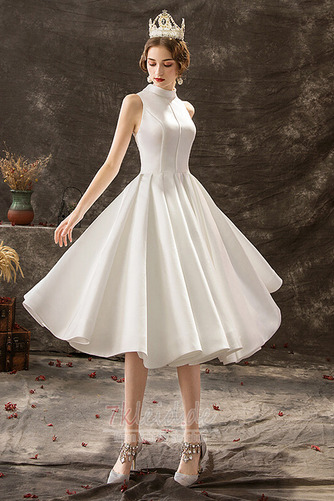 Brautkleid Frühling Hoher Kragen Durchsichtige Rücken Swing Elegant - Seite 3