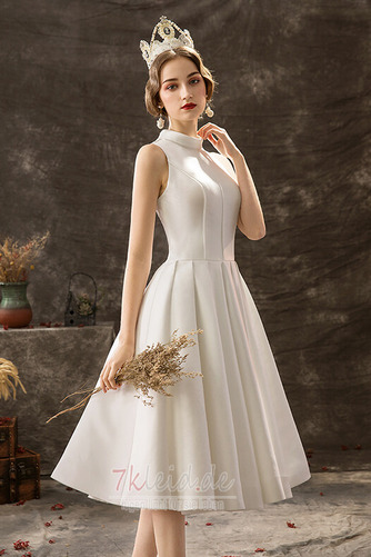 Brautkleid Frühling Hoher Kragen Durchsichtige Rücken Swing Elegant - Seite 4