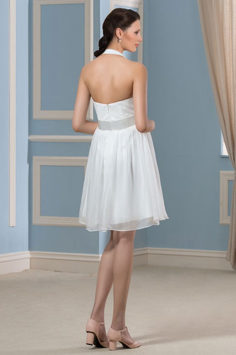 Nackenband Empire Taille Schlicht Empire Rückenfrei Chiffon Brautkleid - Seite 3