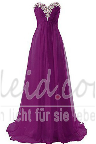 Abendkleid A-Linie Chiffon Mittelgröße Bördeln Bodenlang Rücken Schnürung - Seite 7