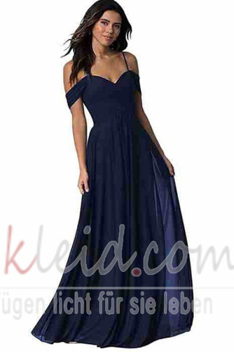 Abendkleid Chiffon A-Linie Schlicht Schulterfrei Tiefer V-Ausschnitt - Seite 11