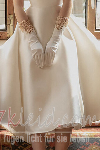 Brautkleid Schlicht A-Linie Rückenfrei Schmetterlingsknoten Outdoor - Seite 4