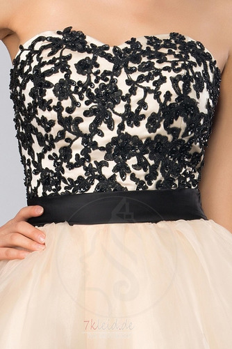 Trägerlos Kurz Reißverschluss Spitzen-Overlay Spitze Sommer Cocktailkleid - Seite 5