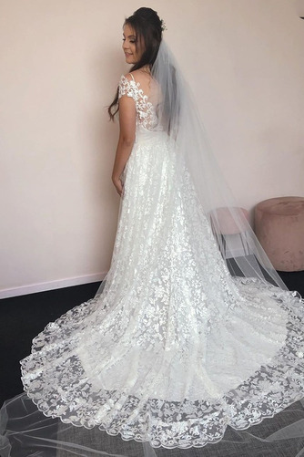 Brautkleid A-Linie Schulterfrei Natürliche Taille Elegant Lange - Seite 2
