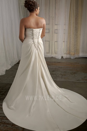 Übergröße Satin Ärmellos bandage Natürliche Taille Brautkleid - Seite 2
